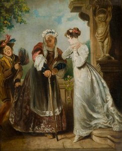 Júlia és a nővér (olaj a kártyán) alkotó: English School