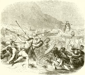 Julius Caesar inváziója Nagy-Britanniában alkotó: English School