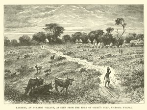 Kagehyi, egy Uchambi falu, a Spekes-öböl széléről nézve, Victoria Nyanza alkotó: English School