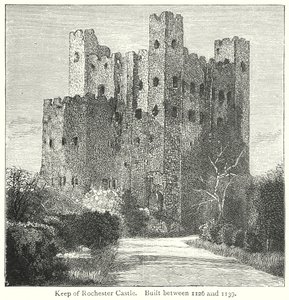A rochesteri vár erődítménye. Épült 1126 és 1139 között (metszet). alkotó: English School