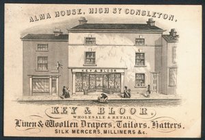 Key and Bloor, nagy- és kiskereskedelmi len- és gyapjúszövetek, szabók, kalaposok, selyemkereskedők, kalaposok alkotó: English School