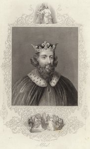 Alfréd király fogadja Hastings családját alkotó: English School