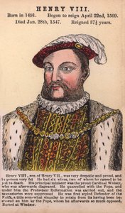 VIII. Henrik király (színes metszet) alkotó: English School