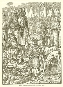 János király aláírta a Magna Chartát, 1215 alkotó: English School