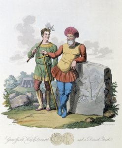 Dánia királya és fiatal dán – „keltákban és gótokban, a 6. század eleji Brit-szigetek lakóinak és a Balti-tenger nyugati partjának gót nemzeteinek szokásai””, S.R. Meyrick és Ch. Kovács alkotó: English School