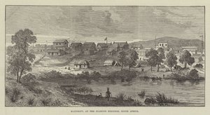 Klipdrift, a Diamond Diggingsnél, Dél-Afrika (metszet) alkotó: English School