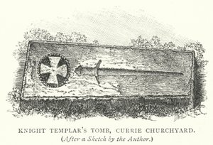 Templomos lovag sírja, Currie templomkert (metszet) alkotó: English School
