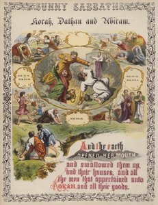 Korah, Dathan és Abiram (színes metszet) alkotó: English School