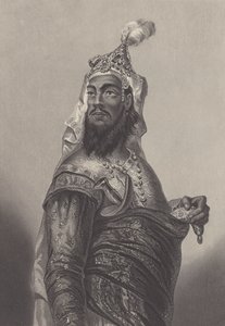 Kunwar Singh, indiai katonai parancsnok a britek ellen Biharban az indiai lázadás idején (metszet) alkotó: English School