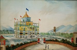 La Favorita vagy kínai palota, Palermo, Marvuglia és Giuseppe Patricola tervezte IV. Fernando király számára, 1815 körül (wc papíron) alkotó: English School
