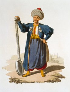 Merőkanáltartó, 1818 (színes akvatinta) alkotó: English School