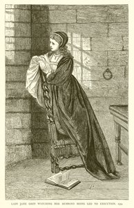 Lady Jane Gray nézi, ahogy férjét kivégezték, 1554 alkotó: English School