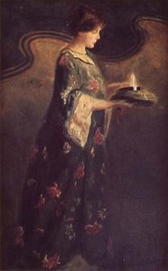 Hölgy gyertyával, 1890 körül alkotó: English School