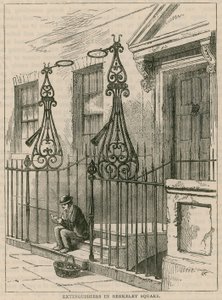 Lámpa oltó a Berkeley Square-en, Londonban alkotó: English School