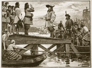 Marshall Schomberg leszállása Carrickfergusban, illusztráció a Cassells Illustrated History of Englandből (szépia fotó) alkotó: English School