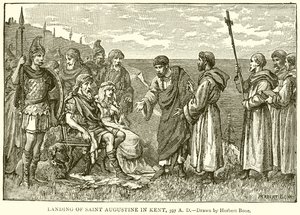 Szent Ágoston partraszállása Kentben, i.sz. 597. alkotó: English School