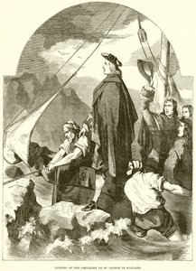 A Chevalier de St. George leszállása Skóciában alkotó: English School