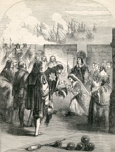 Henrietta hercegnő partraszállása, az illusztráció a John Cassells Illustrated History of England-ből, 1857 alkotó: English School