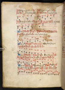 Lansdowne 763, f.112v, A tizenötödik században meglehetősen vellumra írt kötet, amely különböző szerzők ősi és nagyon érdekes tanulmányait tartalmazza a zenéről. alkotó: English School