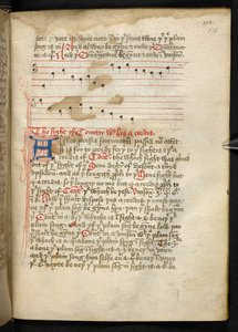Lansdowne 763, f.115r, A tizenötödik században meglehetősen vellumra írt kötet, amely különböző szerzők ősi és nagyon érdekes tanulmányait tartalmazza a zenéről. alkotó: English School
