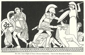 Trója utolsó éjszakája - Aeneas - Cassandra. Váza a nápolyi múzeumban (metszet) alkotó: English School