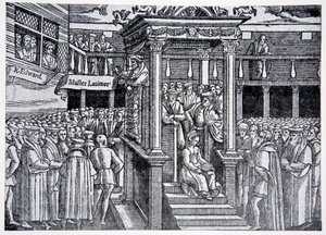 Latimer prédikál VI. Edward előtt, illusztráció a The History of the Nation-ből alkotó: English School