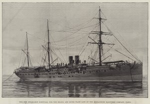 Egy fegyveres ausztrál utasszállító gőzhajó, a Courier felbocsátása Wallsend-on-Tyne-ben (metszet) alkotó: English School