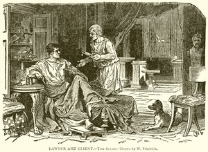 Ügyvéd és ügyfél. – A tanulmány alkotó: English School