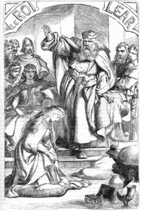 Le Roi Lear – (Lear király) – Illusztráció a „William Shakespeare műveivel befejezett” füzetben” 1866 – A kiadás illusztrációi és általános formája Cassell illusztrált Shakespeare-jéből származik, amely Londonban jelent meg. alkotó: English School