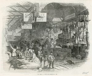 Leadenhall piac 1845 karácsony estéjén alkotó: English School