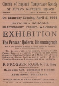 A Prosser Roberts Cinematograph kiállítását hirdető szórólap alkotó: English School
