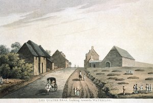 Les Quatre Bras, Waterloo felé tekintve, R. Bowyer kiadásában alkotó: English School