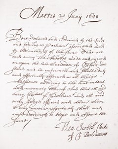 Henry Scobell levele, 1648. június 20 alkotó: English School