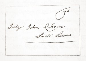 Daniel Boone levele John Cobren bírónak, eredeti dátuma 1809. október 5. (lásd még: 619584) alkotó: English School