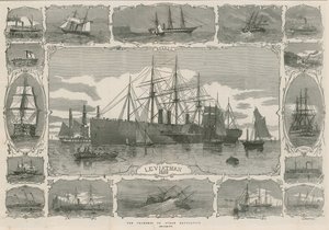 Leviatán 1858; a steam nav előrehaladását bemutató képek montázsa