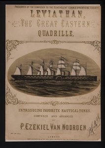Leviathan, the Great Eastern, viktoriánus kottaborító (litho) alkotó: English School