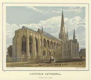Lichfield katedrális, északkeleti nézet alkotó: English School