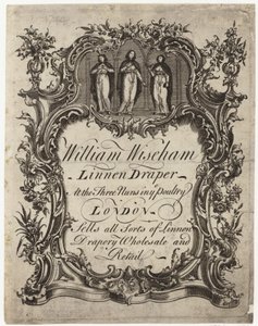 Linen Draper, William Wiseham, kereskedelmi kártya alkotó: English School
