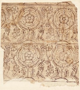 Tudor Rose mintás béléspapír, 1550 körül (fatömb nyomat) alkotó: English School
