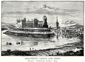 Linlithgow palota és város (metszet) alkotó: English School