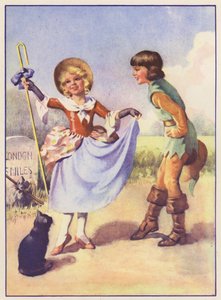 Little Bo Peep és Dick Whittington (színes litográfia) alkotó: English School