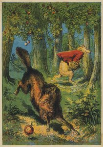 Kis malac menekül (színes litográfia) alkotó: English School