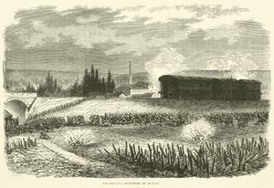 Mozdonyelemek működés közben, 1870. november alkotó: English School
