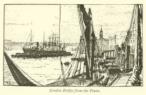 London Bridge a Towerből alkotó: English School