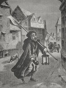 A 17. századi London Watchman (metszet) alkotó: English School