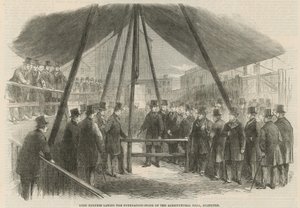 Lord Berners lerakja a mezőgazdasági csarnok alapkövét alkotó: English School
