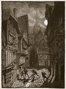 Lord Gray és követői megtámadják Southampton grófját, illusztráció a Cassells Illustrated History of Englandből (szépia fotó) alkotó: English School