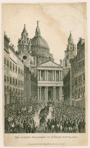 Ludgate Hill. A Queens-i körmenet St Paulsba, 1820. november 29 alkotó: English School