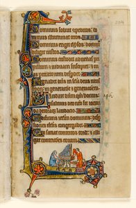 MS 1-2005, fol. 204r: Orgonajáték, marginális díszítés a Macclesfield Zsoltárból, Sarum használata, East Anglia, 1330 körül alkotó: English School