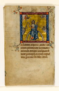 MS 1-2005, fol. 8v: Krisztus ítéletében, miniatűr a Macclesfield Zsoltárból, Sarum használata, East Anglia, 1330 körül alkotó: English School